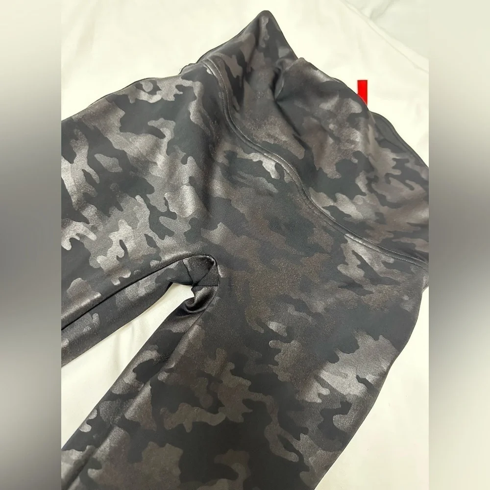 SPANX Faux Leather Camo Leggings